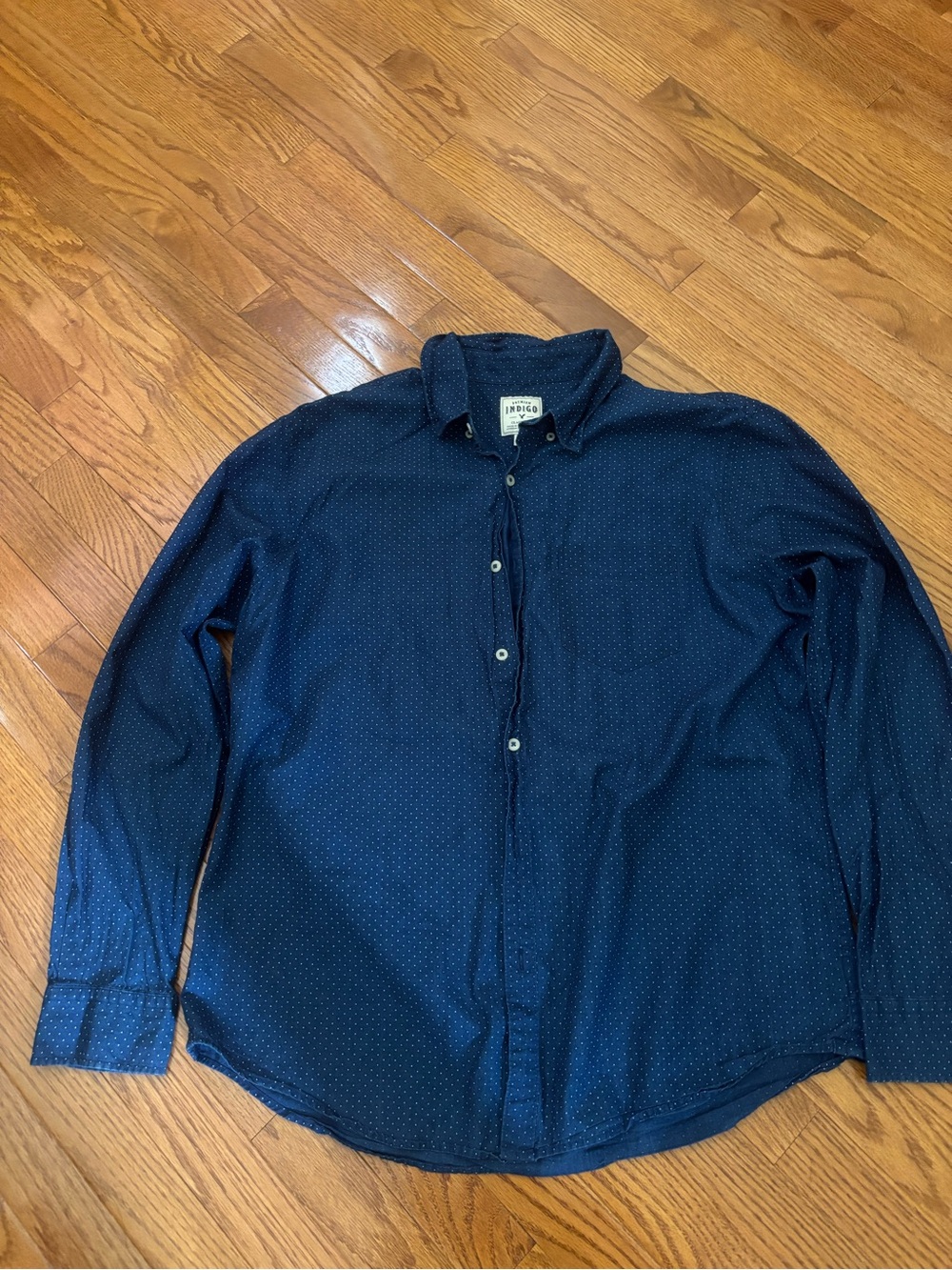 Indigo Men's Navy Dot-Print Button-Down Shirt